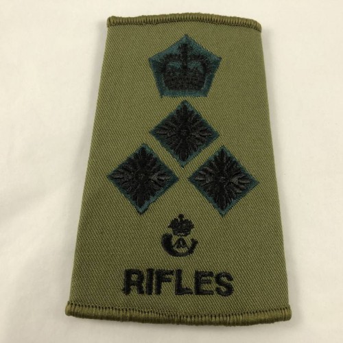 Military Cloth Badge Brigadier Olive Rank Slide - Rifles - Lot 675C