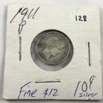 1911 United States Silver Barber Dime (10 Cents) - Lot 340C