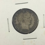 1914 USA Silver Barber Quarter Dollar Coin -  Lot 395C